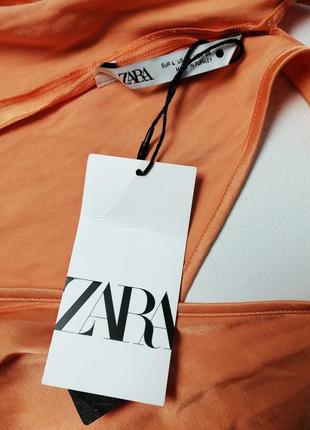 Длинное свободное сатиновое платье zara6 фото