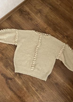 Стильний бежевий светр італія 🇮🇹 вовняний оверсайз2 фото