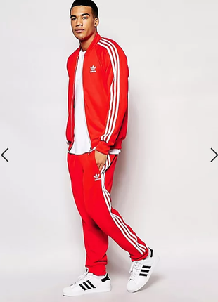 Олімпійка адідас червона (adidas originals sst red track top)4 фото