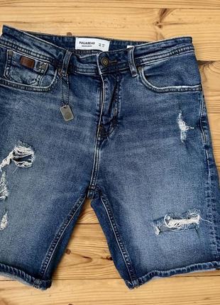 Крутые джинсовые шорты pull &amp; bear1 фото