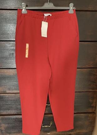 Новые стильные красные брюки бананы на резинке 50-52 р reserved5 фото