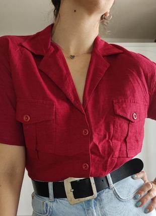 Винтожная льняная рубашка