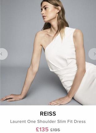 Платье на одно плечо белое бренд reiss3 фото