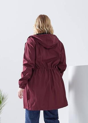 Бордовий жіночий плащ вітровка весняна куртка.3 фото