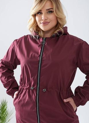 Бордовий жіночий плащ вітровка весняна куртка.1 фото