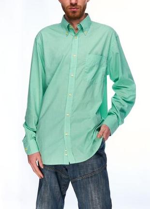 Hackett london, рубашка зеленая, коттоновая, мужская l