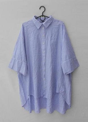 Удлиненная хлопковая рубашка оверсайз zara