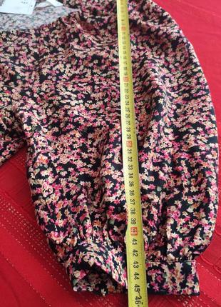 Евитковая вискозная блуза с пышными рукавами, р. 40eur, h&amp;m9 фото