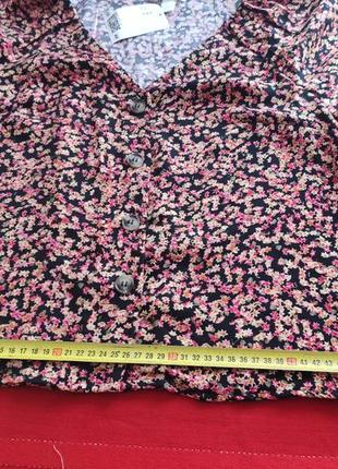Евитковая вискозная блуза с пышными рукавами, р. 40eur, h&amp;m7 фото