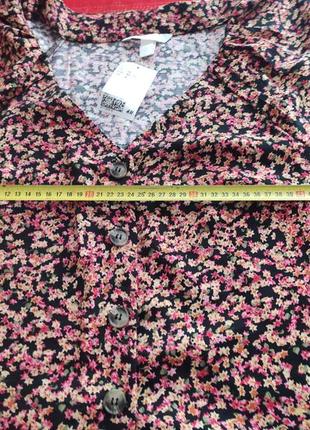 Евитковая вискозная блуза с пышными рукавами, р. 40eur, h&amp;m6 фото