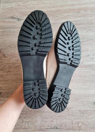 Броги женские бежевые justfab туфли классические демисезон3 фото