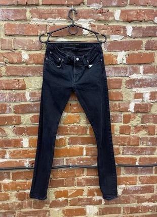 Nudie jeans co, джинсы темно-синие, коттон+эластан, женские 30