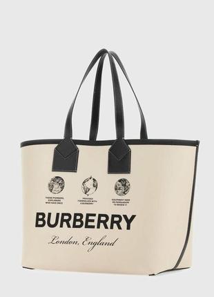 Текстильная сумка с надписью в стиле burberry1 фото