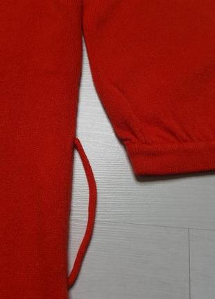 Женское трикотажное платье кораллово-красного цвета3 фото