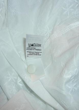 M&s виробництво індія новий білий сарафан з вишивкою 100% бавовна6 фото