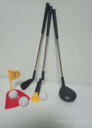 Детская игра настольная, набор для игры в гольф - 3 клюшки  h- 30 см.1 фото