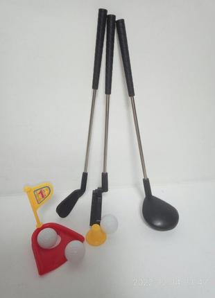 Детская игра настольная, набор для игры в гольф - 3 клюшки  h- 30 см.9 фото