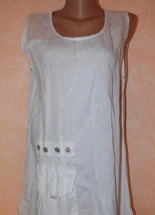 Асимметричное льняное платье сарафан2 фото