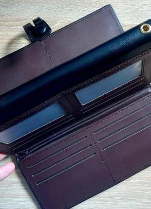 Мужское портмоне baellery мужской клатч, барсетка, кошелек (черный/коричневый)4 фото