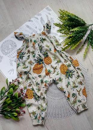 Песочник, ромпер , боди на 9-12 мес на годик крутой принт ананасы