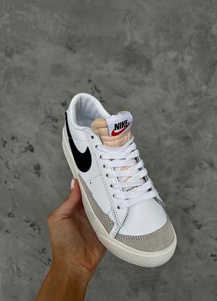 Кеди nike blazer low white black premium1 фото