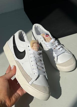 Кеди nike blazer low white black premium2 фото