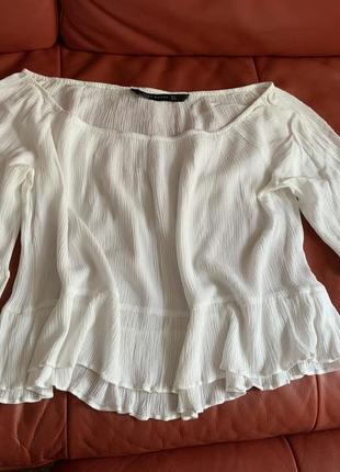 Блузка біла повітряна zara, р.м