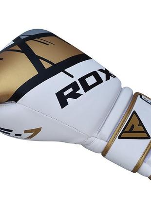 Боксерські рукавички rdx rex leather gold 14 ун.4 фото