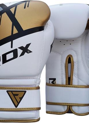 Боксерські рукавички rdx rex leather gold 14 ун.