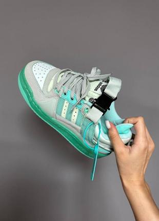 Жіночі кросівки adidas forum low x bad bunny mint хіт продажу топ3 фото