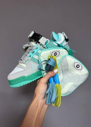 Жіночі кросівки adidas forum low x bad bunny mint хіт продажу топ4 фото