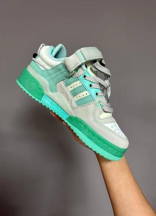 Жіночі кросівки adidas forum low x bad bunny mint хіт продажу топ6 фото