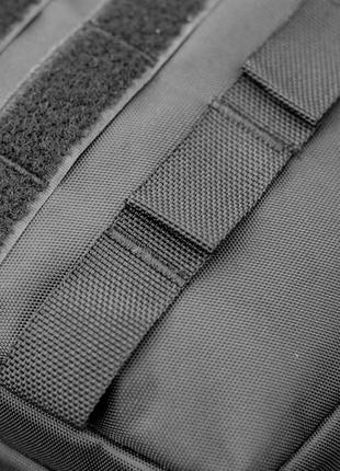 Нагрудная сумка слинг через плечо с кобурой на липучке черная тканевая тактическая  cross body9 фото