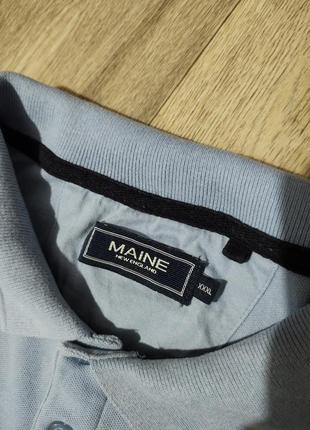 Чоловіча футболка/поло/maine new england/синя котонова футболка/ чоловічий одяг/2 фото