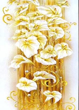 Алмазна мозаїка калли квіти 42*92 см. набір алмазної вишивки стразами за номерами. картина