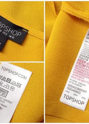 Брендовая вискозная жёлто-оранжевая блузка "topshop". размер uk10/eur38.4 фото