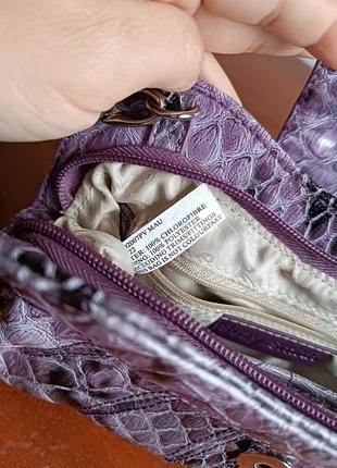 Клатч под кожу питона 25*15 см suzy smith лаковая фиолетовая сумка4 фото