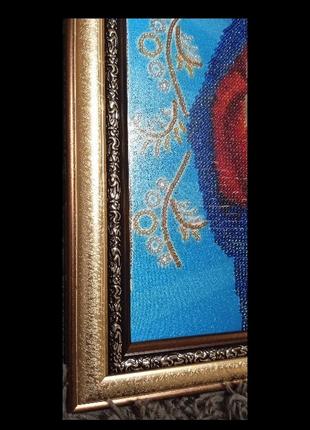 Икона вышита бисером св.сердце иссуса и невинное сердце марии.&nbsp;ас3-034