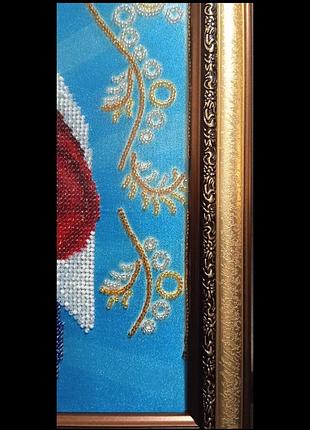 Икона вышита бисером св.сердце иссуса и невинное сердце марии.&nbsp;ас3-034