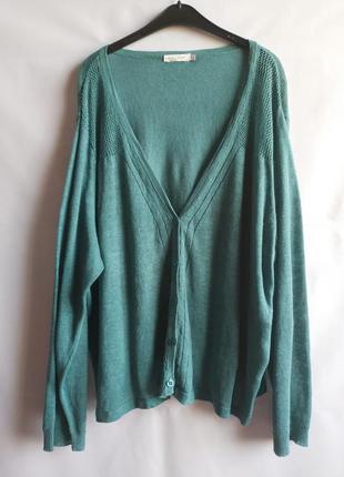 Распродажа! льняной женский кардиган датского бренда bon'a parte, 2xl,3xl