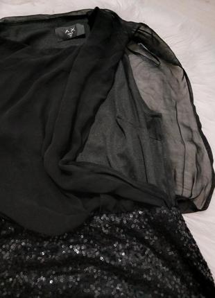Черная мини-платье с пайетками7 фото