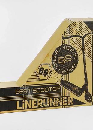 Самокат трюковий best scooter "linerunner" hic-система, пегі, алюмінієвий диск і дека, колеса pu, d=110 мм, 2