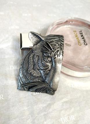 Тренд брошка тигр під срібло ретро вінтаж пін значок кіт брошь2 фото