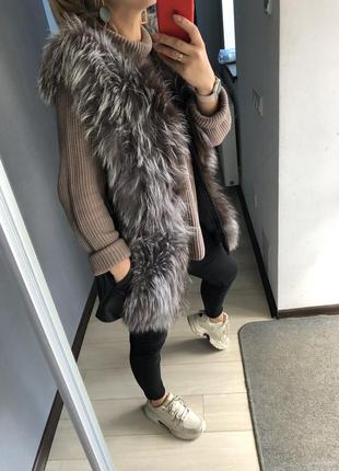 Жилетка, безрукавка, жилетка из песца3 фото