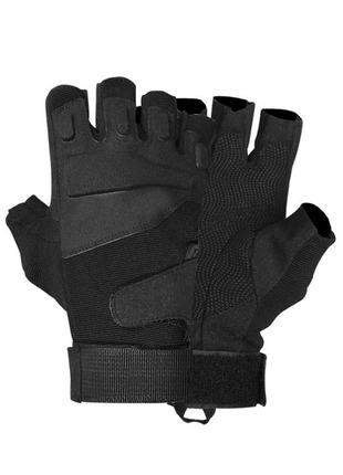 Перчатки тактические беспалые lesko e302 black m для военнослужащих без пальцев армейские 2шт