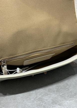 Сумка из натуральной воловьей кожи в стиле marc jacobs the j marc shoulder bag белая с серебряной фурнитурой8 фото