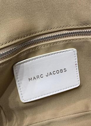 Сумка з натуральної волової шкіри в стилі marc jacobs the j marc shoulder bag біла з срібною фурнітурою9 фото