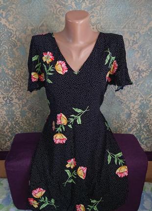 Красивое женское платье в цветы вискоза р.44 /464 фото
