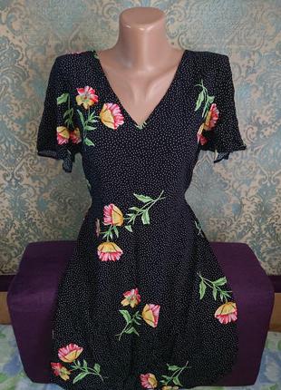 Красивое женское платье в цветы вискоза р.44 /466 фото