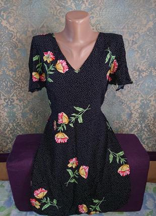 Красивое женское платье в цветы вискоза р.44 /467 фото